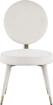 Brandy Velvet Upholstered Dining Chair in Cream, Set of 2 - 580Cream-C