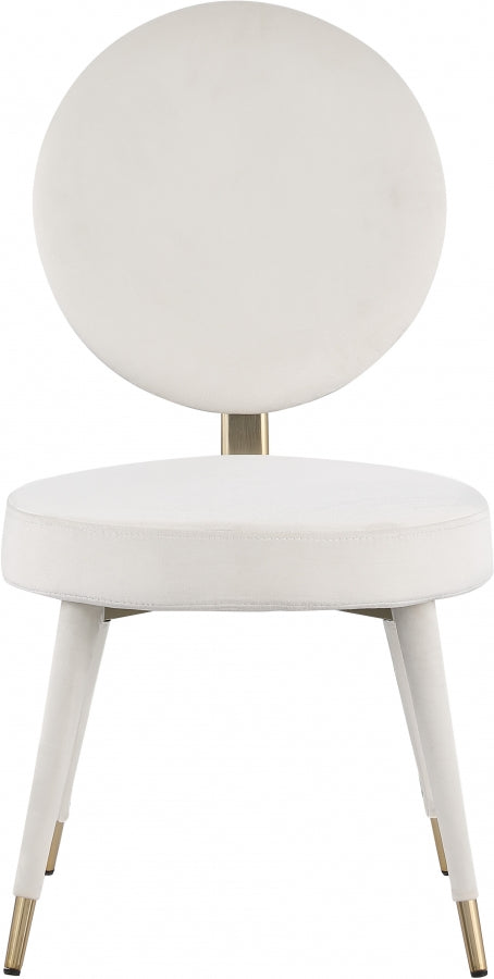 Brandy Velvet Upholstered Dining Chair in Cream, Set of 2 - 580Cream-C