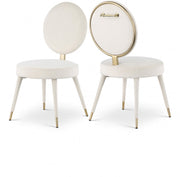 Brandy Velvet Upholstered Dining Chair in Cream, Set of 2 - 580Cream-C