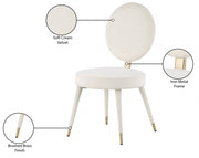 Brandy Velvet Upholstered Dining Chair in Cream, Set of 2 - 580Cream-C