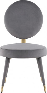 Brandy Velvet Upholstered Dining Chair in Grey, Set of 2 - 580Grey-C