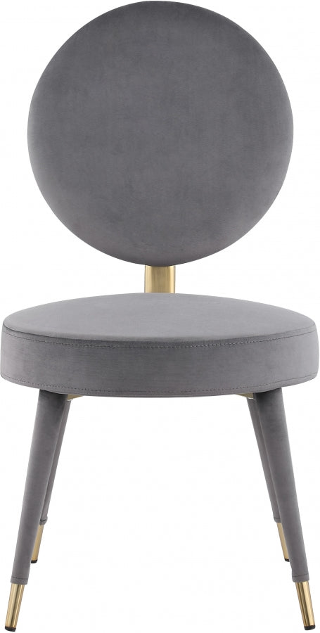 Brandy Velvet Upholstered Dining Chair in Grey, Set of 2 - 580Grey-C