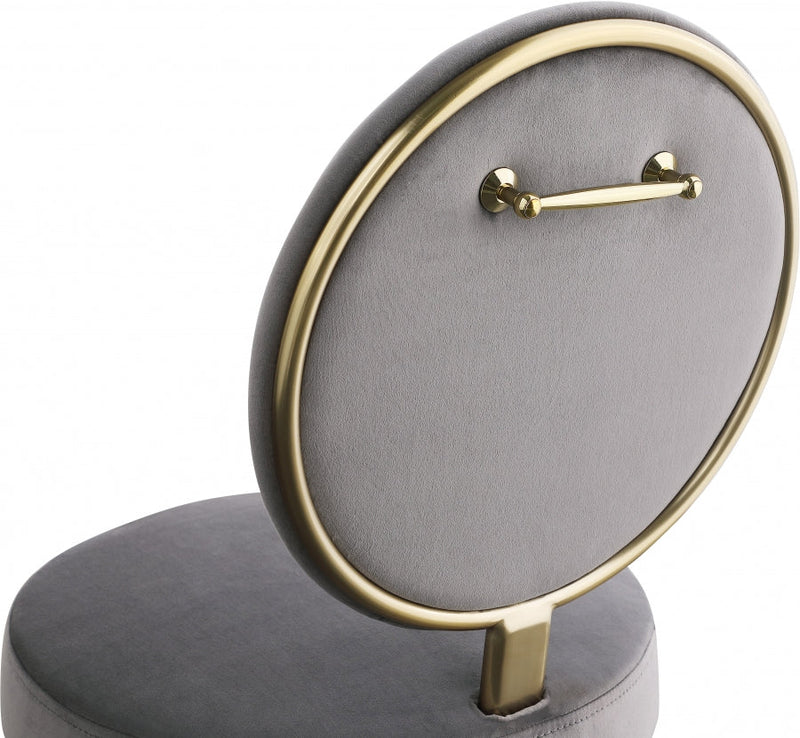 Brandy Velvet Upholstered Dining Chair in Grey, Set of 2 - 580Grey-C