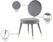 Brandy Velvet Upholstered Dining Chair in Grey, Set of 2 - 580Grey-C
