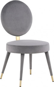 Brandy Velvet Upholstered Dining Chair in Grey, Set of 2 - 580Grey-C