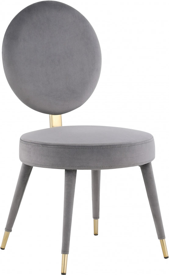Brandy Velvet Upholstered Dining Chair in Grey, Set of 2 - 580Grey-C