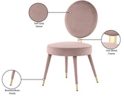 Brandy Velvet Upholstered Dining Chair in Pink, Set of 2 - 580Pink-C