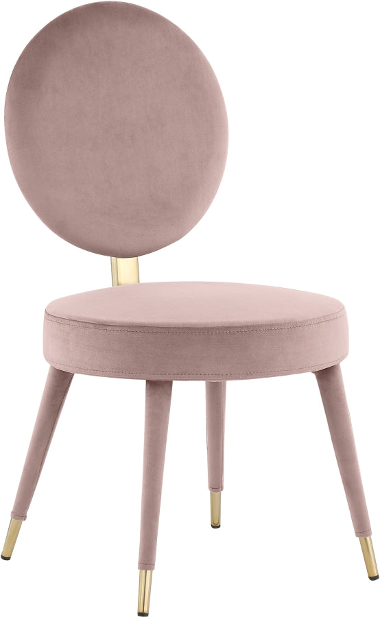 Brandy Velvet Upholstered Dining Chair in Pink, Set of 2 - 580Pink-C