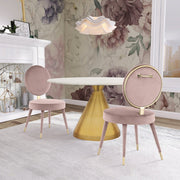 Brandy Velvet Upholstered Dining Chair in Pink, Set of 2 - 580Pink-C