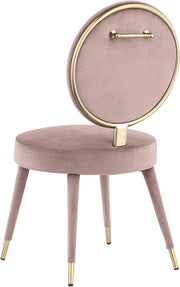 Brandy Velvet Upholstered Dining Chair in Pink, Set of 2 - 580Pink-C