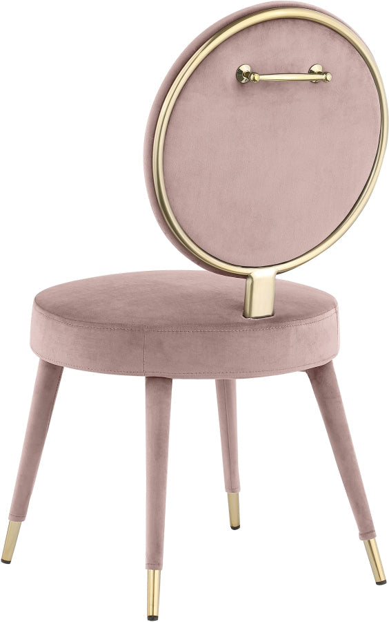 Brandy Velvet Upholstered Dining Chair in Pink, Set of 2 - 580Pink-C
