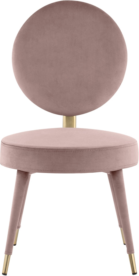 Brandy Velvet Upholstered Dining Chair in Pink, Set of 2 - 580Pink-C