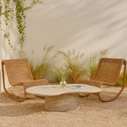 Branna Concrete Coffee Table in Beige - 657Sand-CT