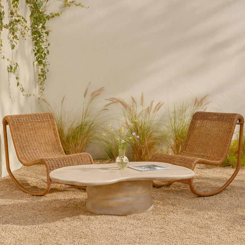 Branna Concrete Coffee Table in Beige - 657Sand-CT