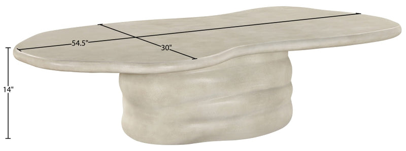 Branna Concrete Coffee Table in Beige - 657Sand-CT