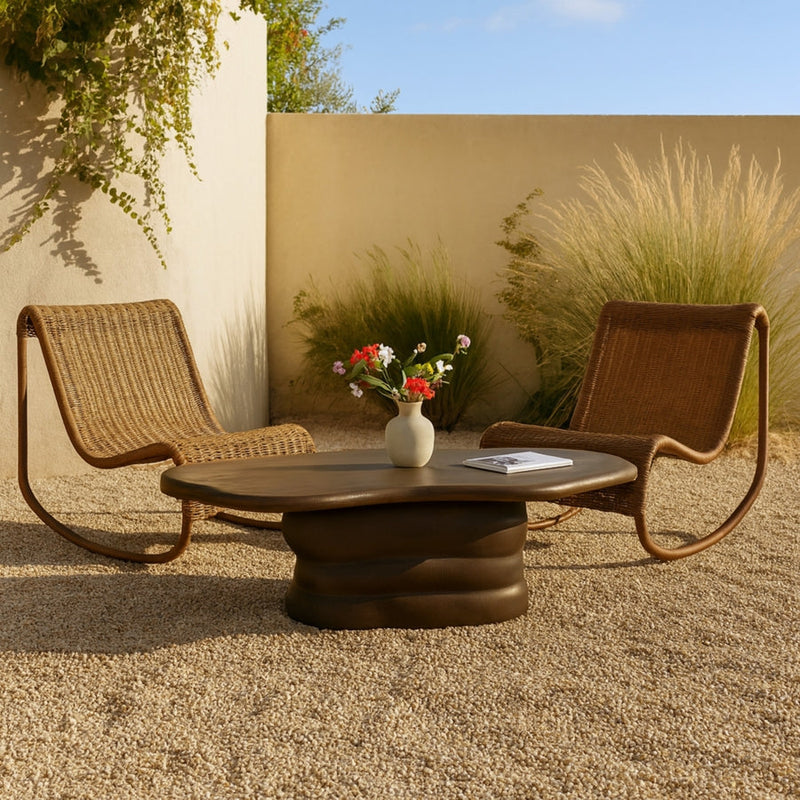 Branna Concrete Coffee Table in Brown - 657Brown-CT