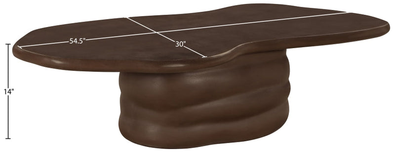 Branna Concrete Coffee Table in Brown - 657Brown-CT
