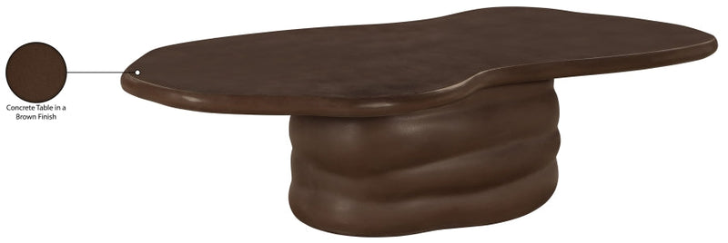 Branna Concrete Coffee Table in Brown - 657Brown-CT