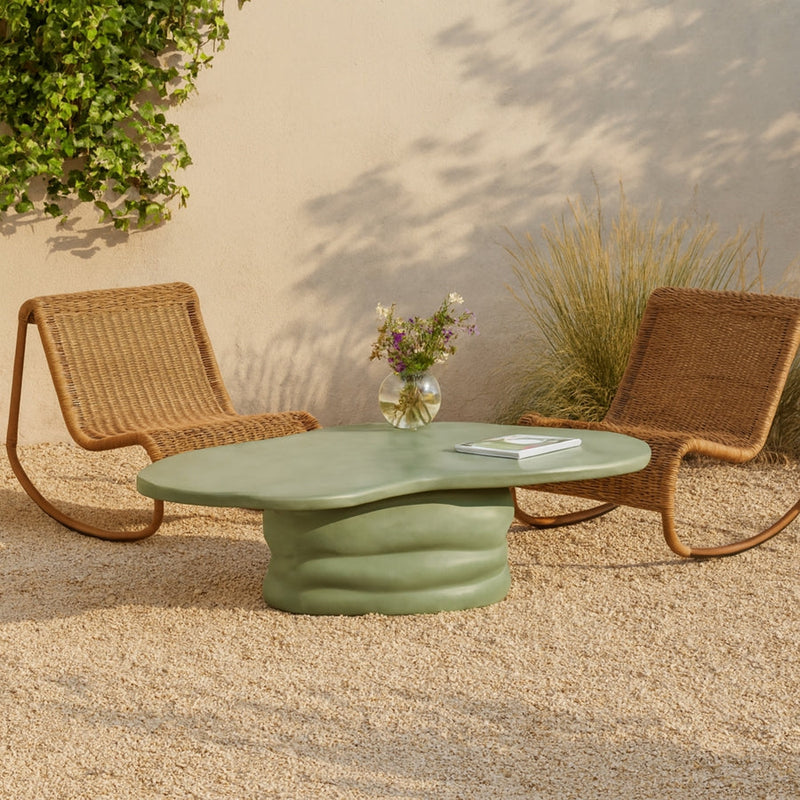 Branna Concrete Coffee Table in Green - 657Green-CT