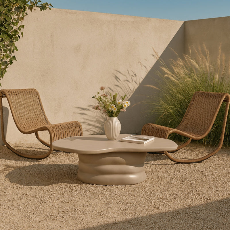 Branna Concrete Coffee Table in Taupe - 657Taupe-CT