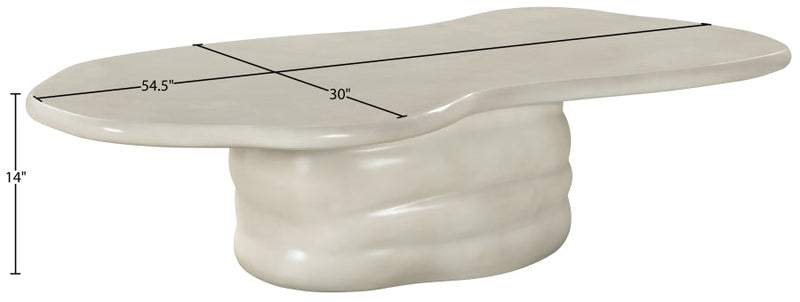 Branna Concrete Coffee Table in Taupe - 657Taupe-CT