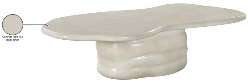 Branna Concrete Coffee Table in Taupe - 657Taupe-CT