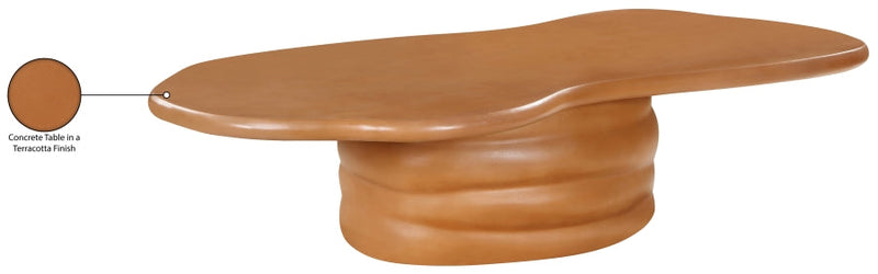 Branna Concrete Coffee Table in Terracotta - 657Terracotta-CT