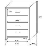 Brantford 4-drawer Bedroom Chest Coastal White - 207055