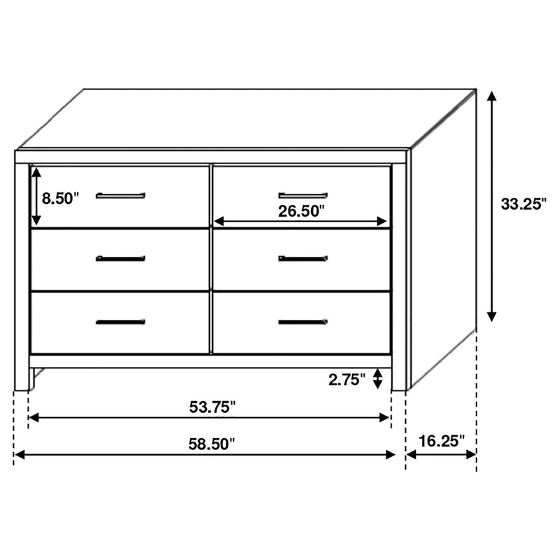 Brantford 6-drawer Dresser Barrel Oak - 207043