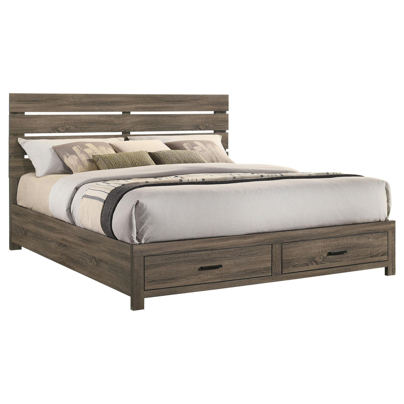 Brantford Wood Eastern King Storage Panel Bed Barrel Oak - 207040KE