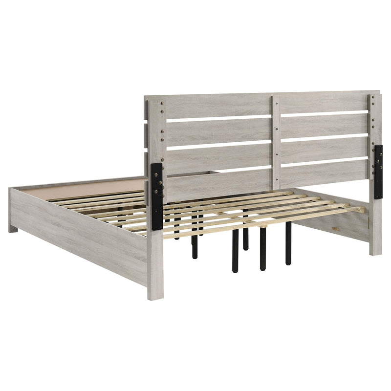 Brantford Wood Eastern King Storage Panel Bed Coastal White - 207050KE