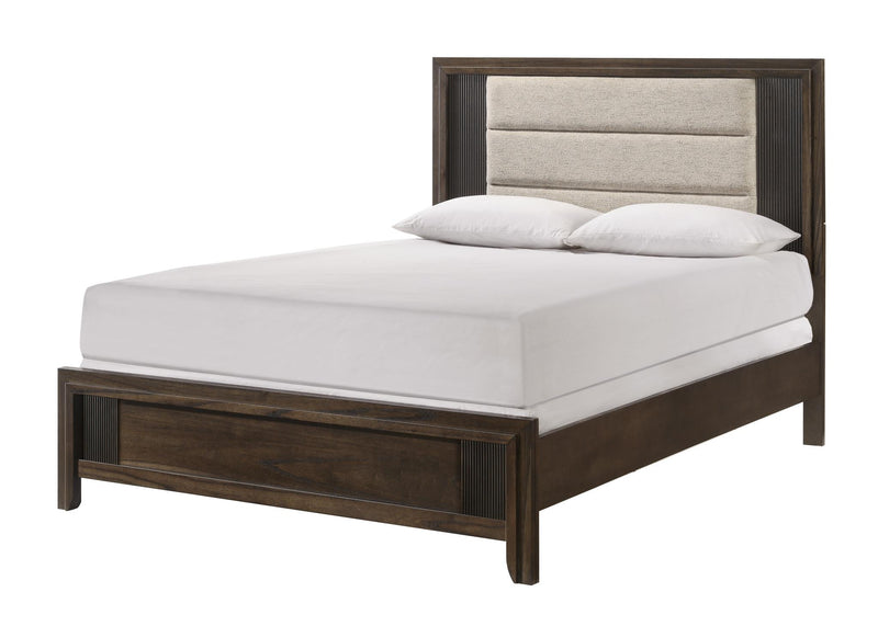 Branx - Brown Panel King Bed with upholstered Headboard - B310-K-Bed