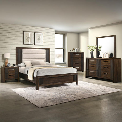 Branx - Brown Queen Bed, Dresser, Mirror, Nightstand - B310-QDMN