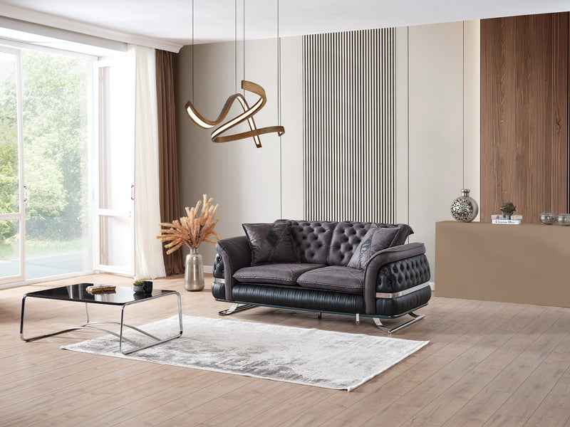 Bravo 3-pieces (Sofa & Loveseat & Chair) Livingroom Set Black in Black - 101-BRA-ZENA-321