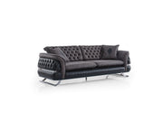 Bravo 3-pieces (Sofa & Loveseat & Chair) Livingroom Set Black in Black - 101-BRA-ZENA-321