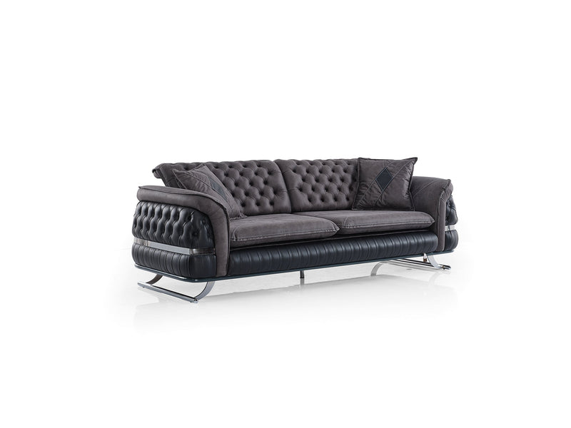 Bravo 3-pieces (Sofa & Loveseat & Chair) Livingroom Set Black in Black - 101-BRA-ZENA-321