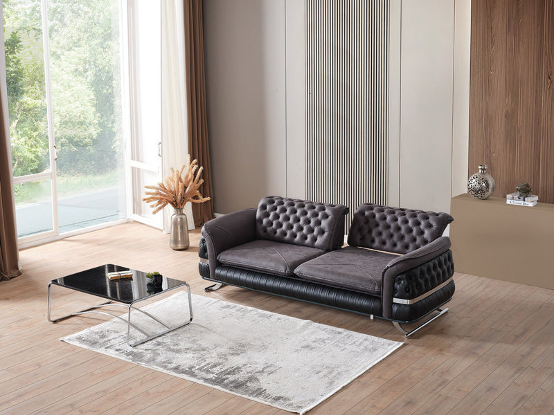 Bravo 3-pieces (Sofa & Loveseat & Chair) Livingroom Set Black in Black - 101-BRA-ZENA-321