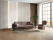 Bravo 3-pieces (Sofa & Loveseat & Chair) Livingroom Set Brown in Brown - 101-BRA-ZENV-321