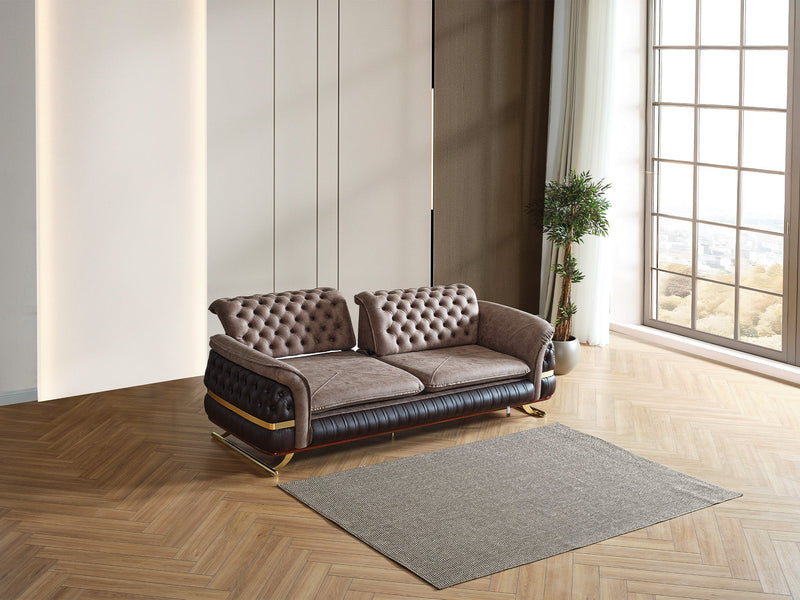 Bravo 3-pieces (Sofa & Loveseat & Chair) Livingroom Set Brown in Brown - 101-BRA-ZENV-321