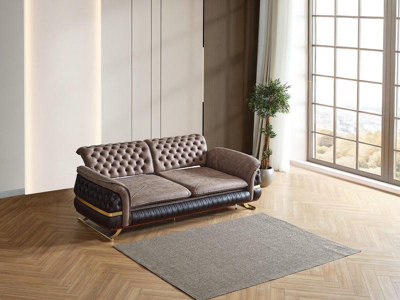 Bravo 3-pieces (Sofa & Loveseat & Chair) Livingroom Set Brown in Brown - 101-BRA-ZENV-321