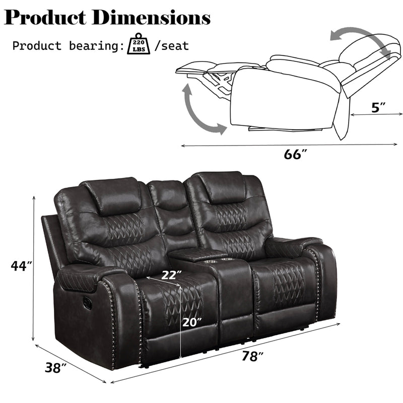 Braylon Motion Loveseat W/Console - 55411