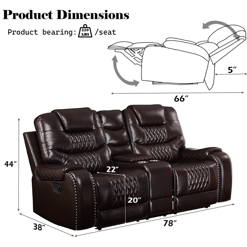 Braylon Motion Loveseat W/Console - 55416