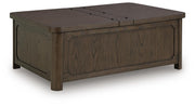 Breckington Dark Brown Coffee Table With Storage - T678-20