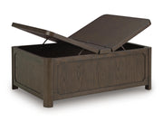 Breckington Dark Brown Coffee Table With Storage - T678-20
