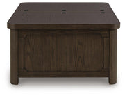 Breckington Dark Brown Coffee Table With Storage - T678-20