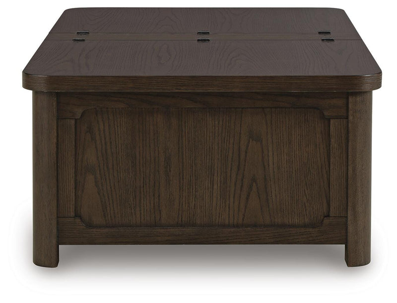 Breckington Dark Brown Coffee Table With Storage - T678-20
