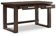 Breckington Home Office Desk with Chair and Storage in Dark Brown - PKG022067
