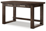 Breckington Home Office Desk with Chair and Storage in Dark Brown - PKG022067