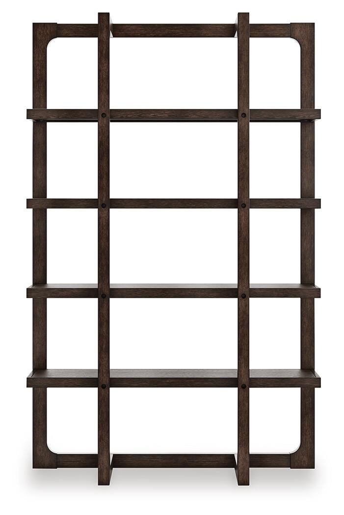 Breckington Home Office Desk with Chair and Storage in Dark Brown - PKG022067