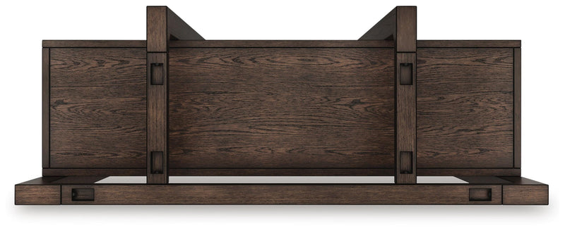 Breckington Home Office Desk with Chair and Storage in Dark Brown - PKG022067